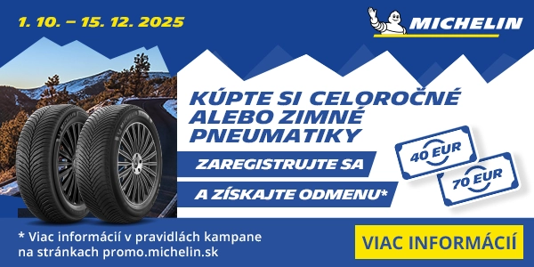 Banner Michelin 2025 - Akce cashback celoroční pneu - Chmela pneuservis